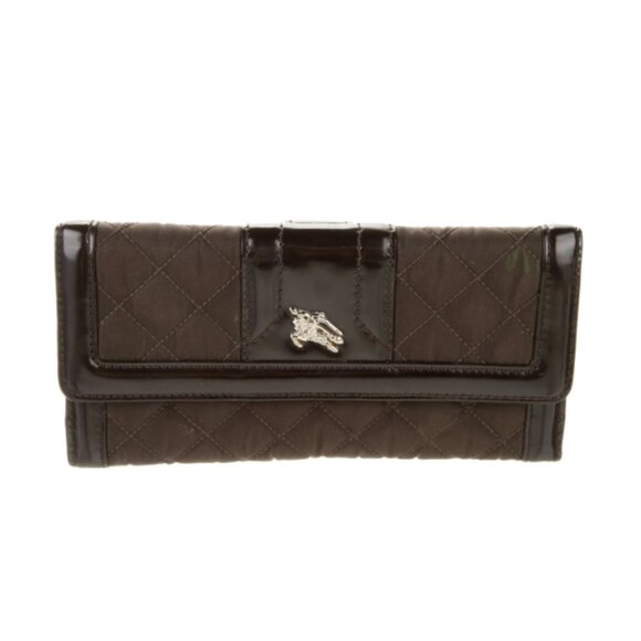BURBERRY Nylon Colorblock Pattern Continental Wallet - Picture 1 of 3